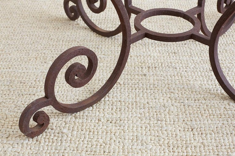 Scrolled Wrought Iron Breakfast or Patio Garden Table