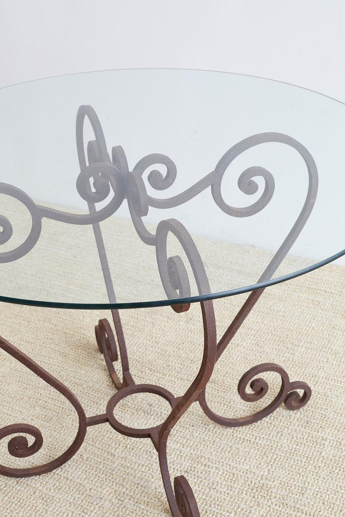 Scrolled Wrought Iron Breakfast or Patio Garden Table