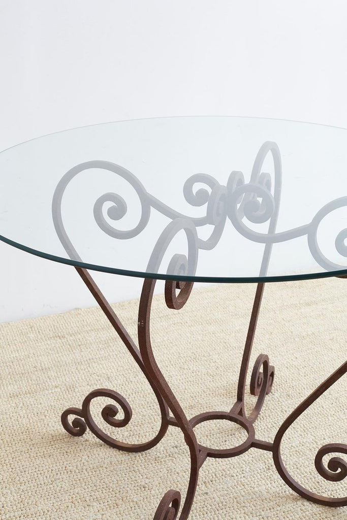 Scrolled Wrought Iron Breakfast or Patio Garden Table