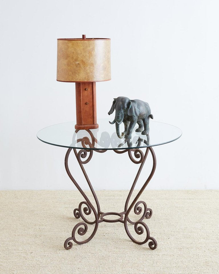 Scrolled Wrought Iron Breakfast or Patio Garden Table