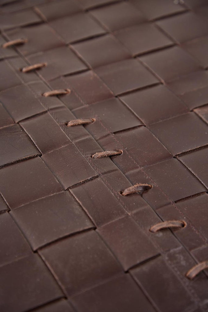 Woven Leather Strap Rug or Carpet