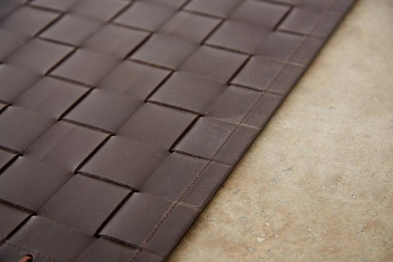 Woven Leather Strap Rug or Carpet