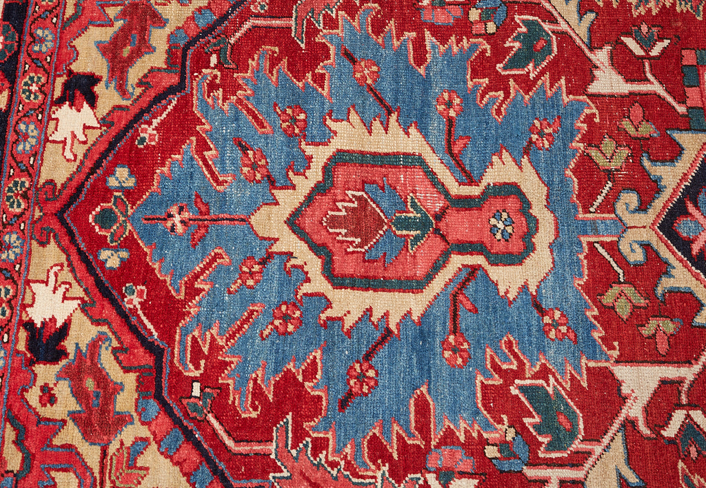 Semi Antique Persian Heriz Wool Rug