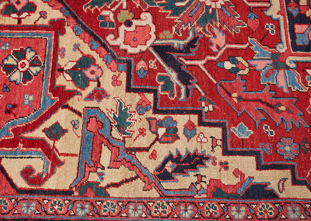 Semi Antique Persian Heriz Wool Rug