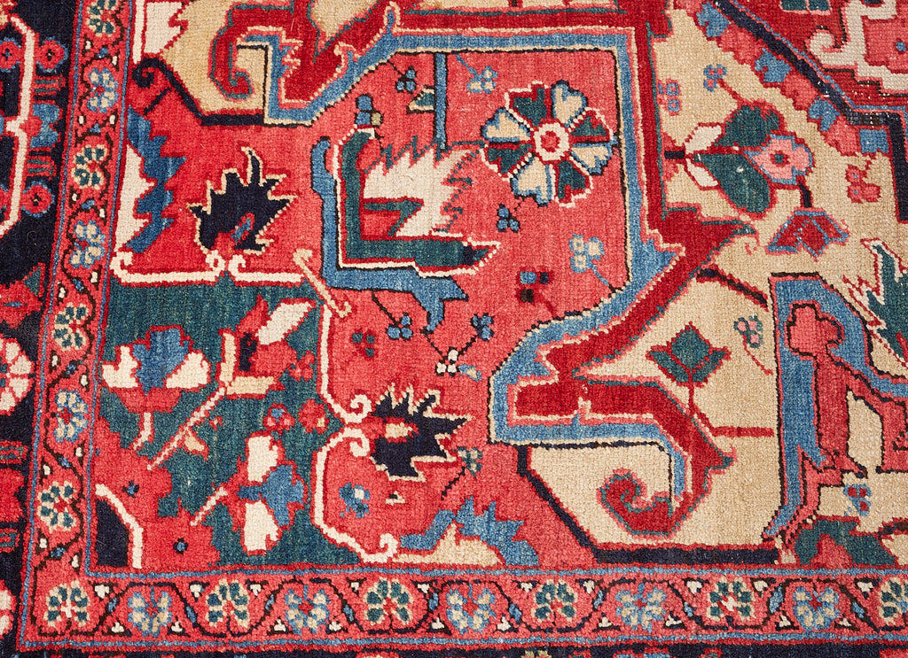 Semi Antique Persian Heriz Wool Rug