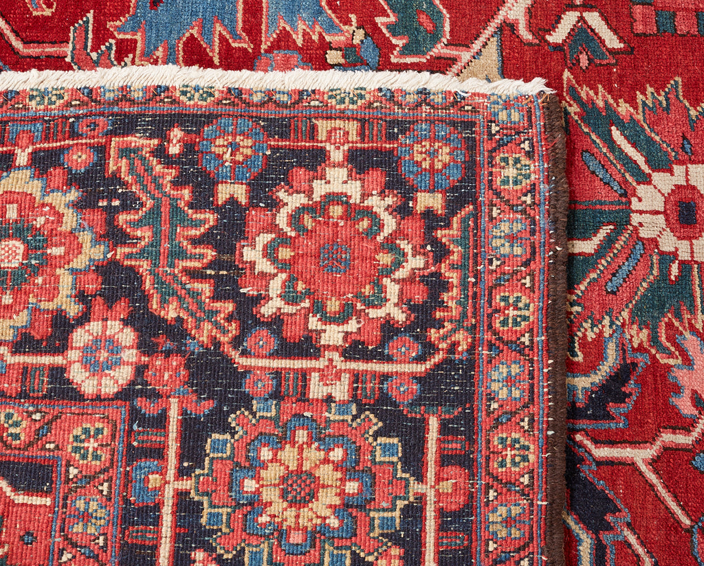 Semi Antique Persian Heriz Wool Rug