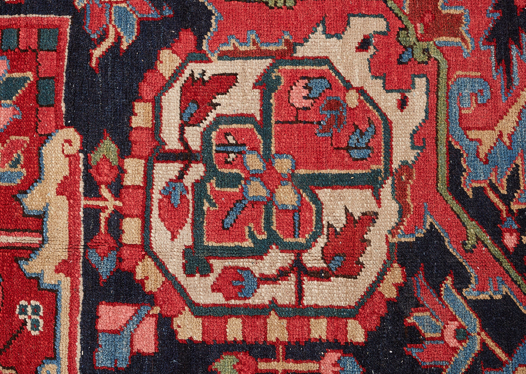 Semi Antique Persian Heriz Wool Rug