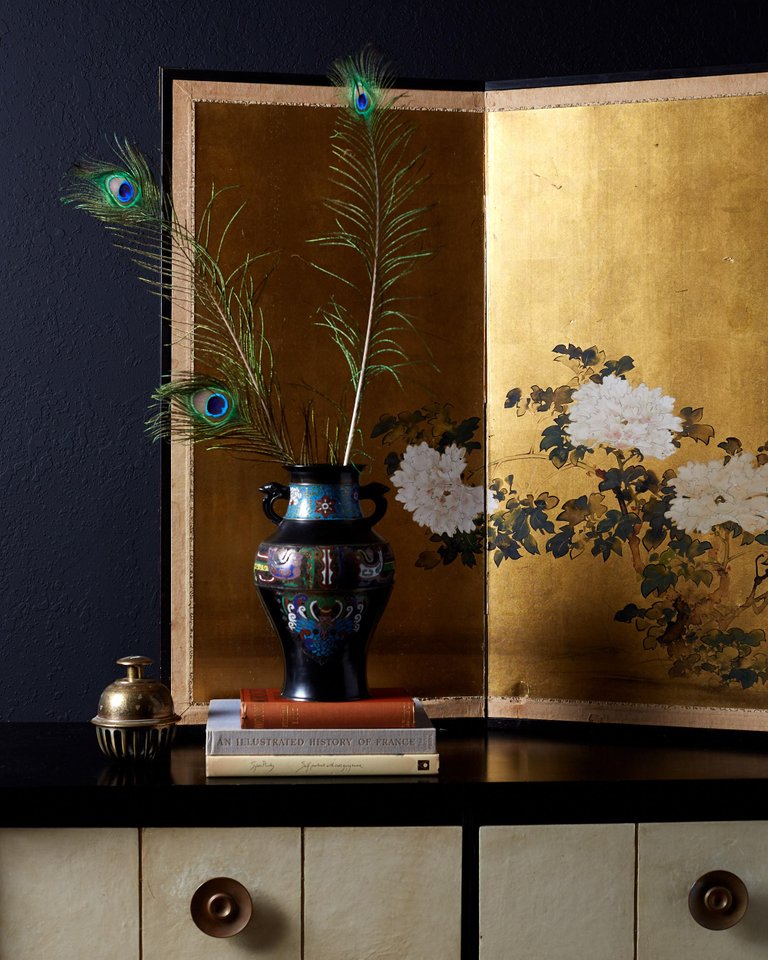 20th Century Japanese Bronze Champlevé Enamel Vase