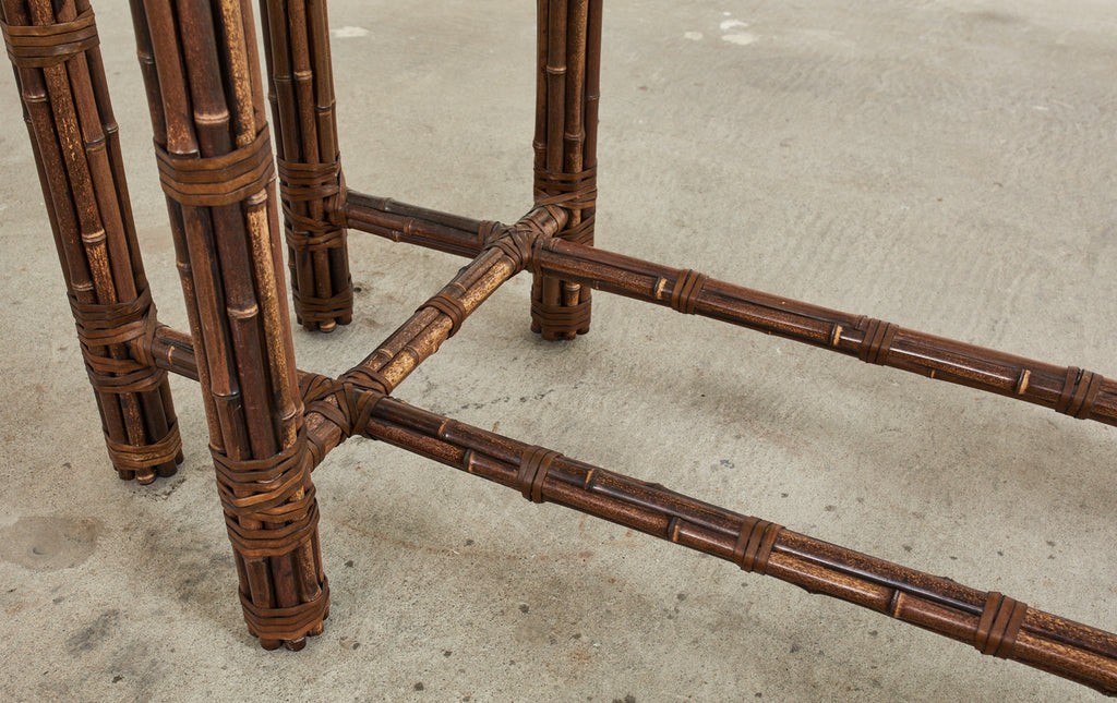 McGuire Organic Modern Bamboo Rattan Rectangular Dining Table