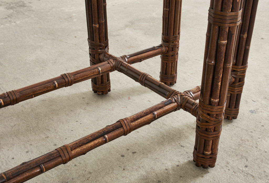 McGuire Organic Modern Bamboo Rattan Rectangular Dining Table