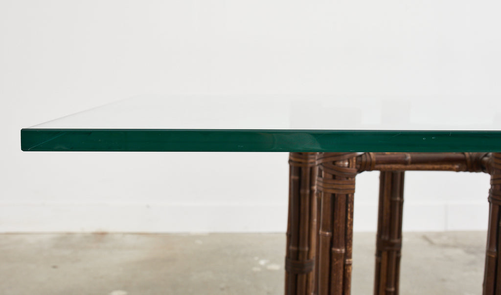 McGuire Organic Modern Bamboo Rattan Rectangular Dining Table