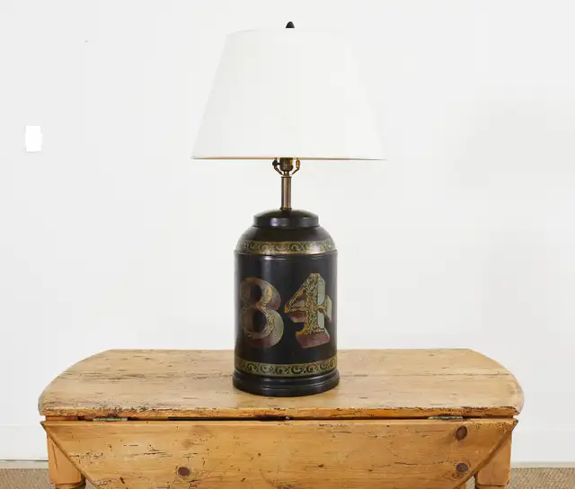 Frederick Cooper Tea Canister Tole Lamp