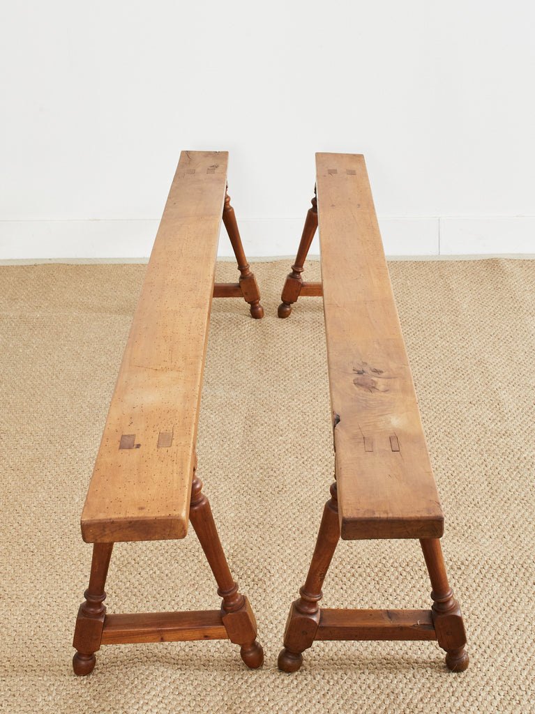 Pair of 19th Century Country French Provincial Farmhouse Benches
