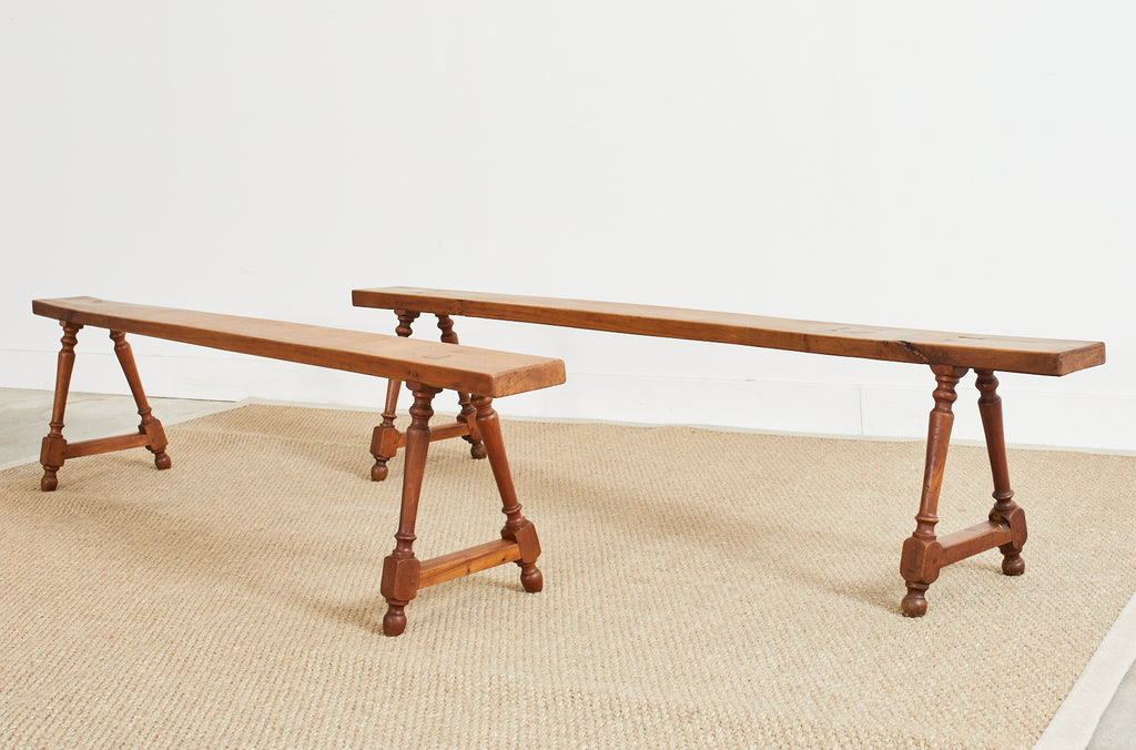 Pair of 19th Century Country French Provincial Farmhouse Benches