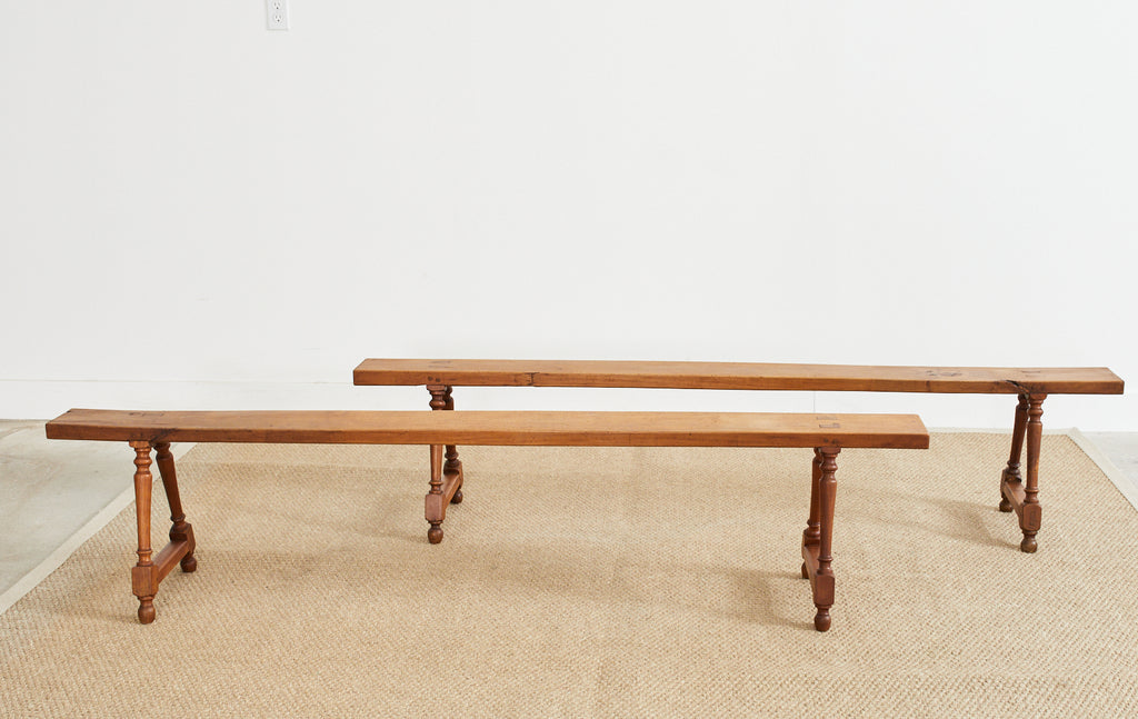 Pair of 19th Century Country French Provincial Farmhouse Benches