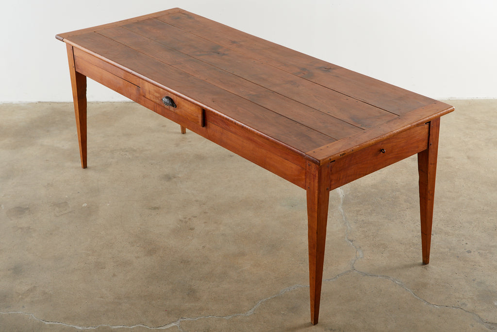 19th Century French Provincial Farmhouse Fruitwood Dining Table