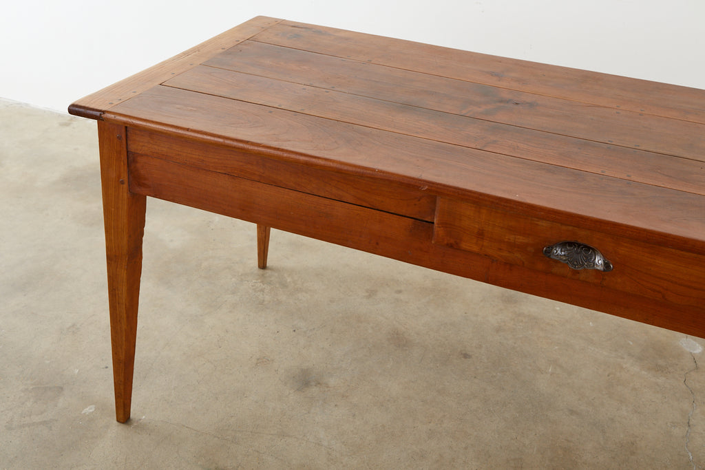 19th Century French Provincial Farmhouse Fruitwood Dining Table