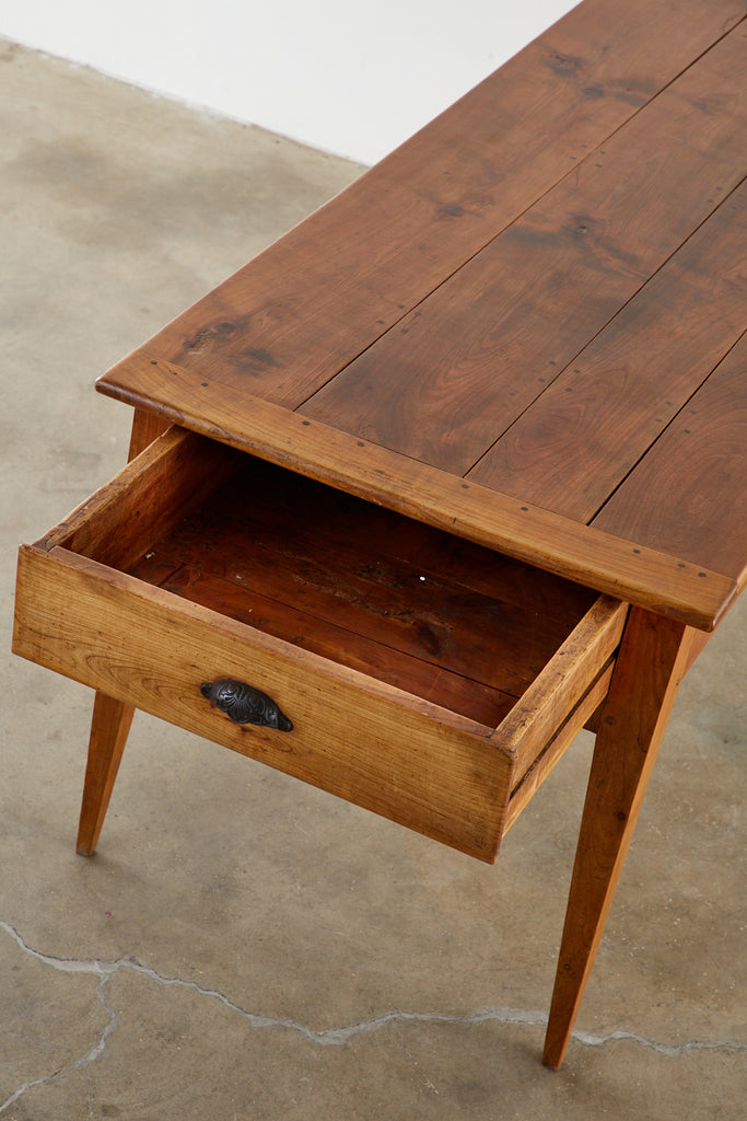 19th Century French Provincial Farmhouse Fruitwood Dining Table