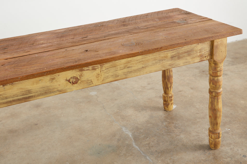 American Pine Barnwood Painted Farmhouse Dining Table