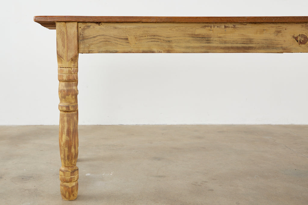 American Pine Barnwood Painted Farmhouse Dining Table