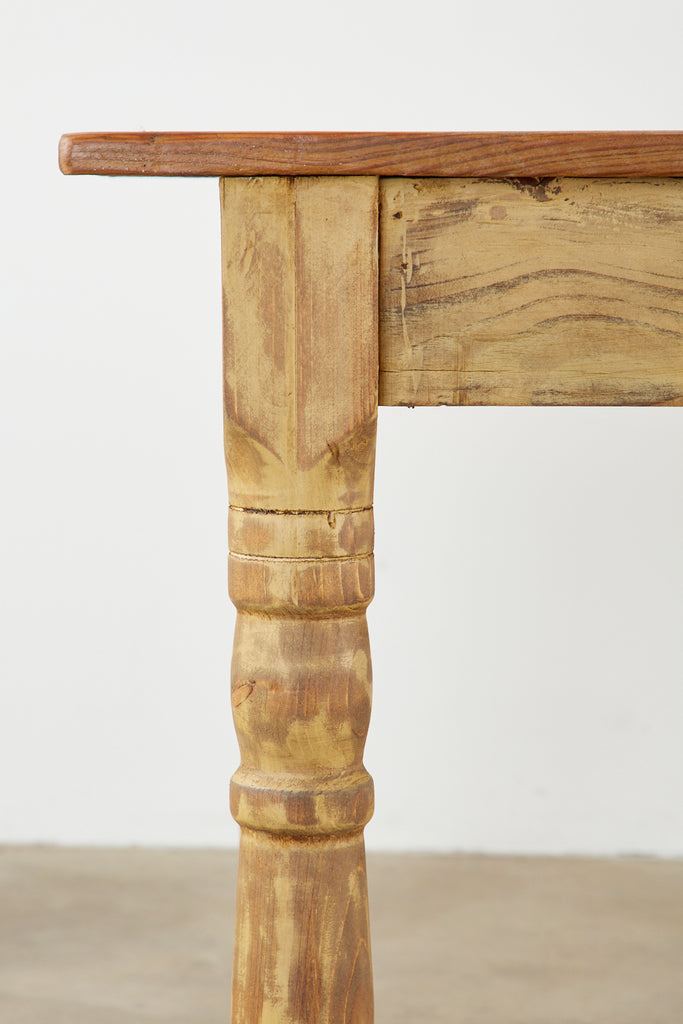 American Pine Barnwood Painted Farmhouse Dining Table