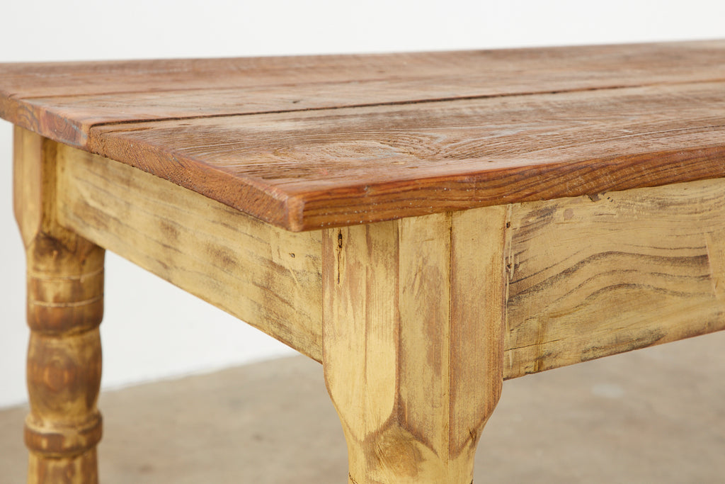 American Pine Barnwood Painted Farmhouse Dining Table