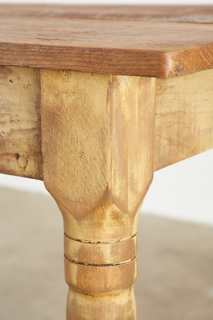 American Pine Barnwood Painted Farmhouse Dining Table