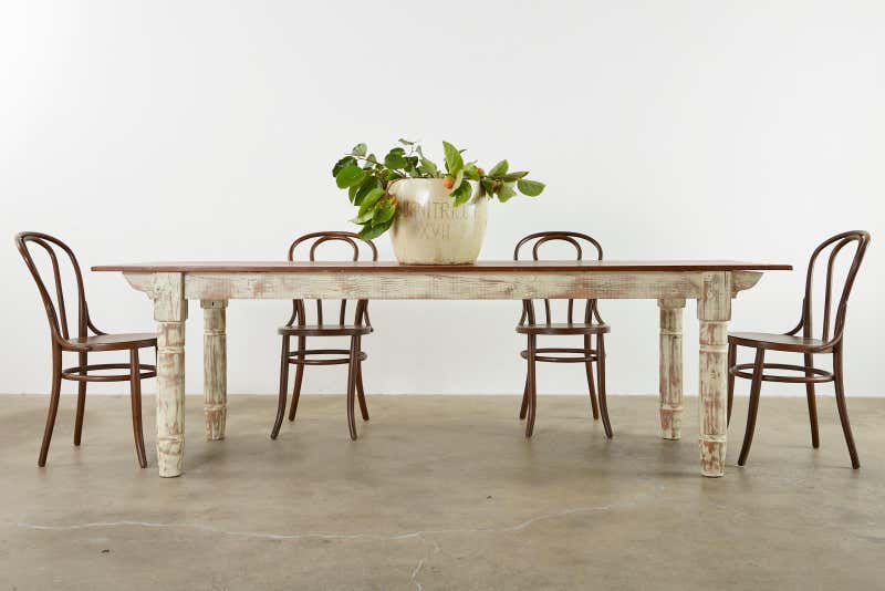 American Country Painted Pine Farmhouse Dining Table