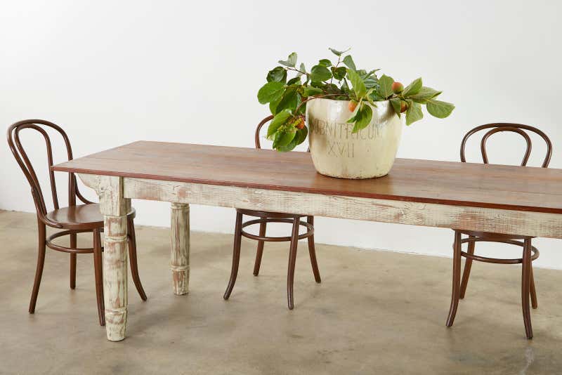 American Country Painted Pine Farmhouse Dining Table