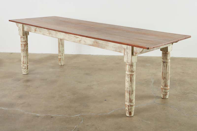American Country Painted Pine Farmhouse Dining Table