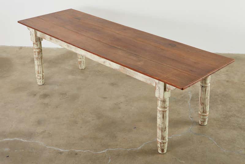 American Country Painted Pine Farmhouse Dining Table