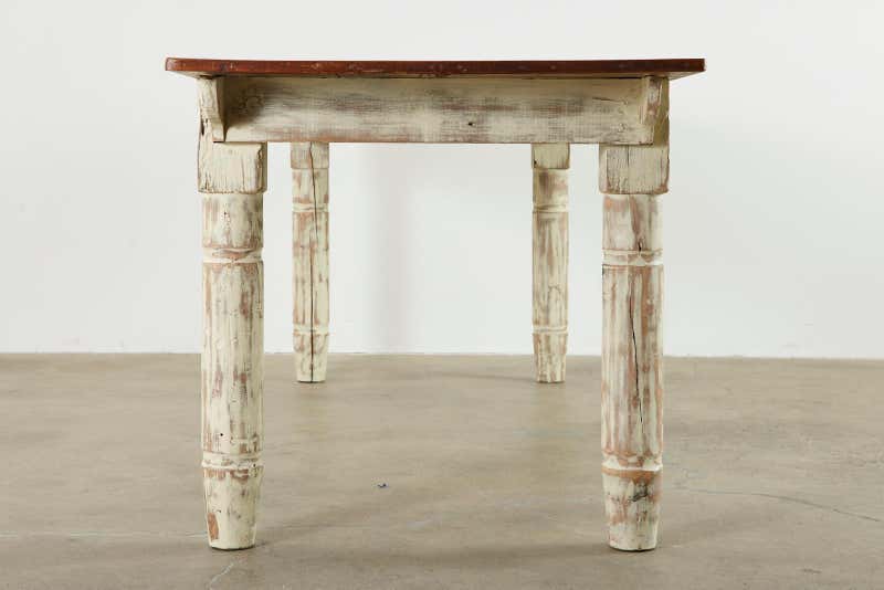 American Country Painted Pine Farmhouse Dining Table