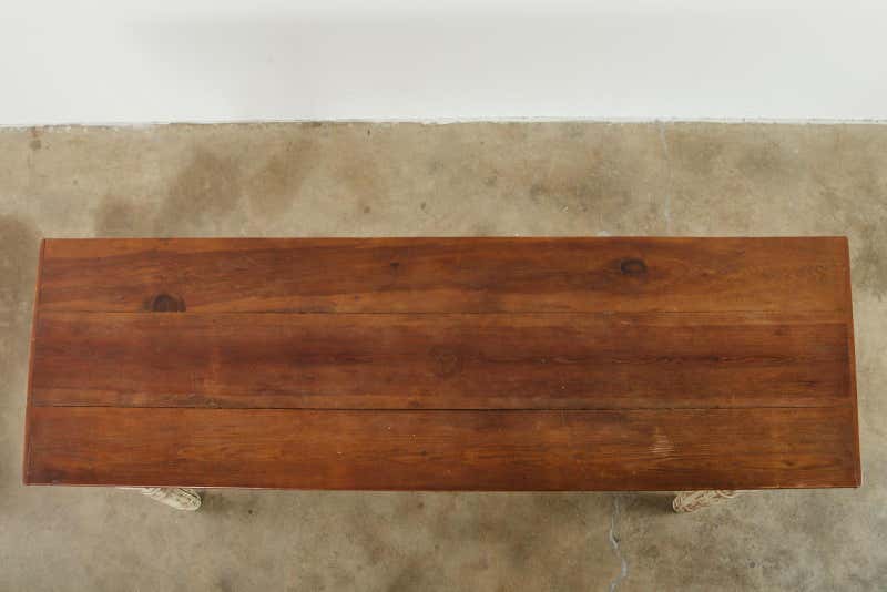 American Country Painted Pine Farmhouse Dining Table