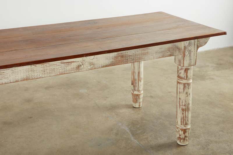 American Country Painted Pine Farmhouse Dining Table