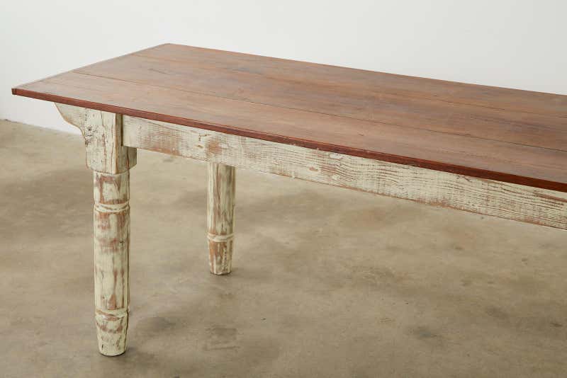 American Country Painted Pine Farmhouse Dining Table