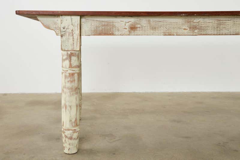 American Country Painted Pine Farmhouse Dining Table