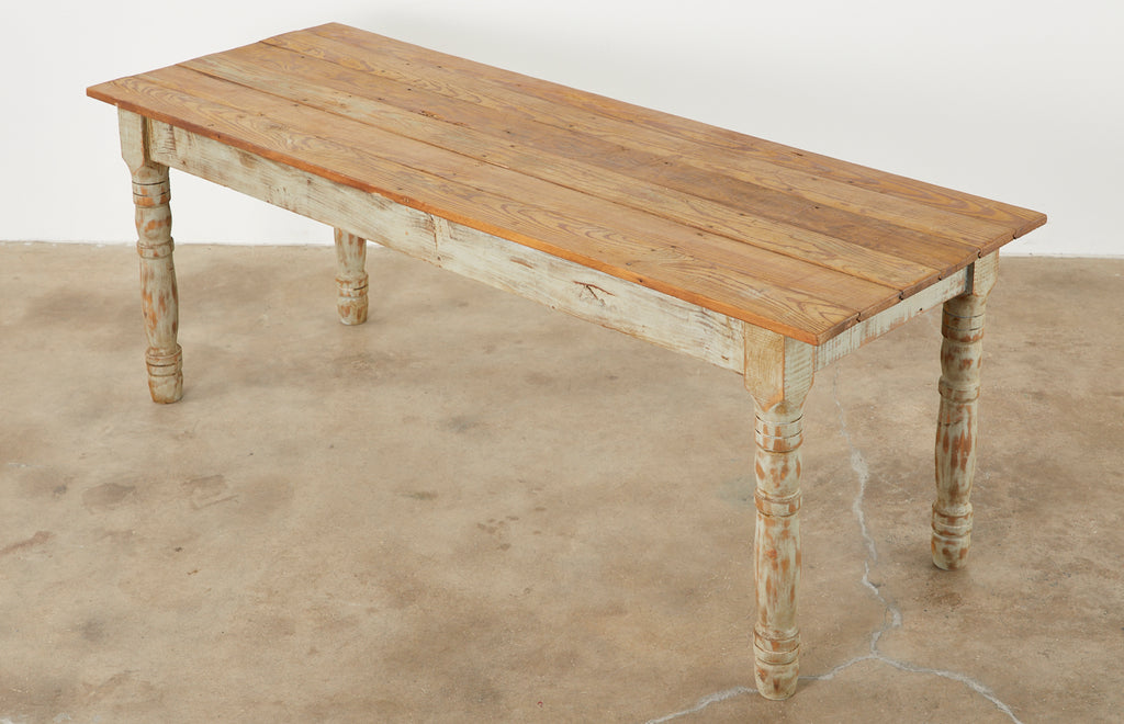 American Country Painted Pine Farmhouse Dining Table