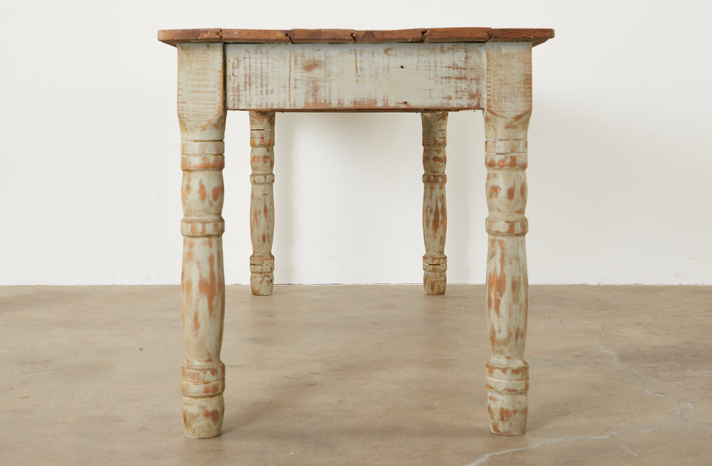 American Country Painted Pine Farmhouse Dining Table