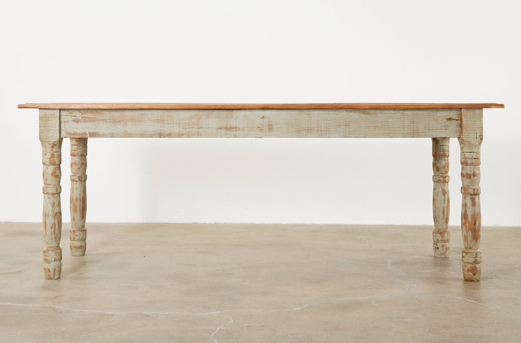 American Country Painted Pine Farmhouse Dining Table