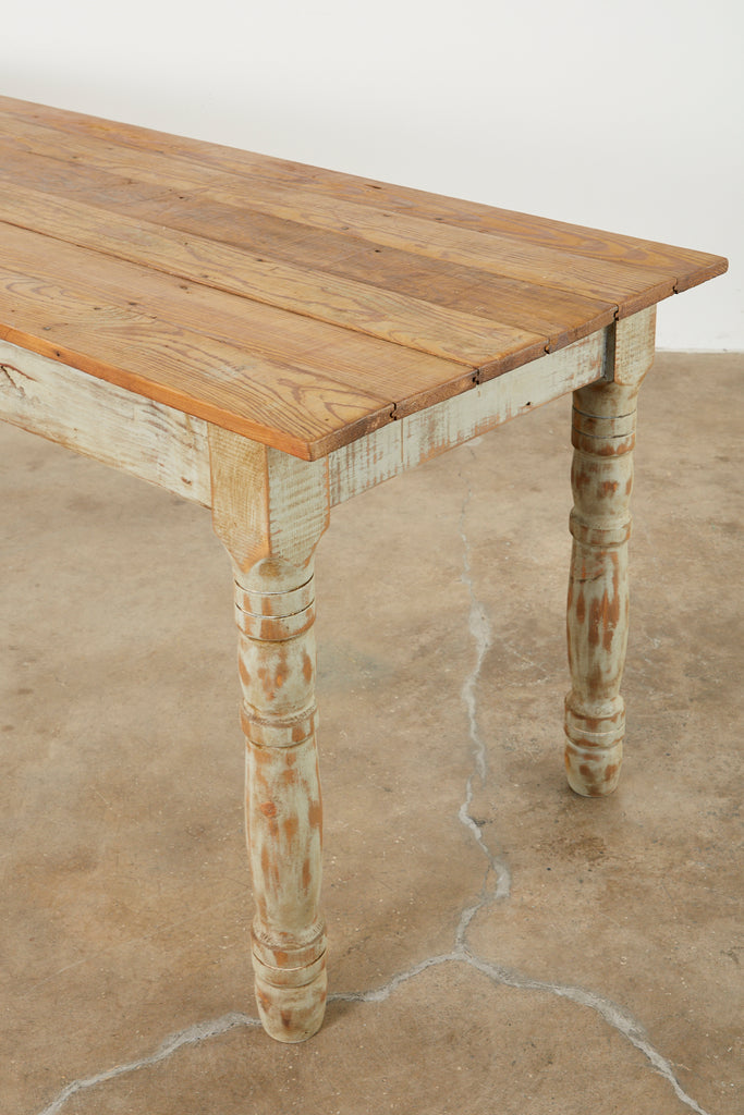 American Country Painted Pine Farmhouse Dining Table