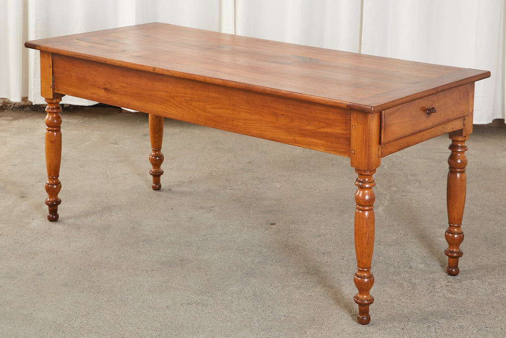 French Louis Philippe Fruitwood Farmhouse Work Table Console