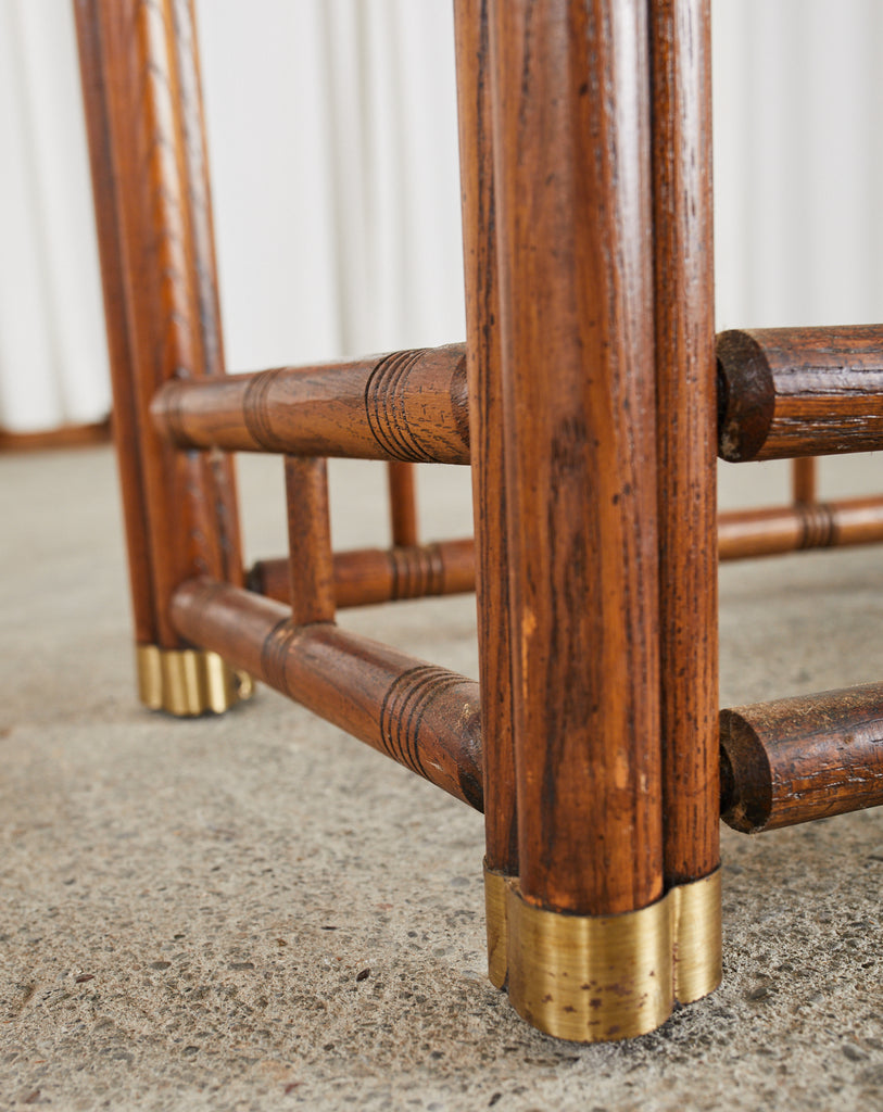 Pair of Mid-Century Faux Bamboo Etagere Shelves by Heritage