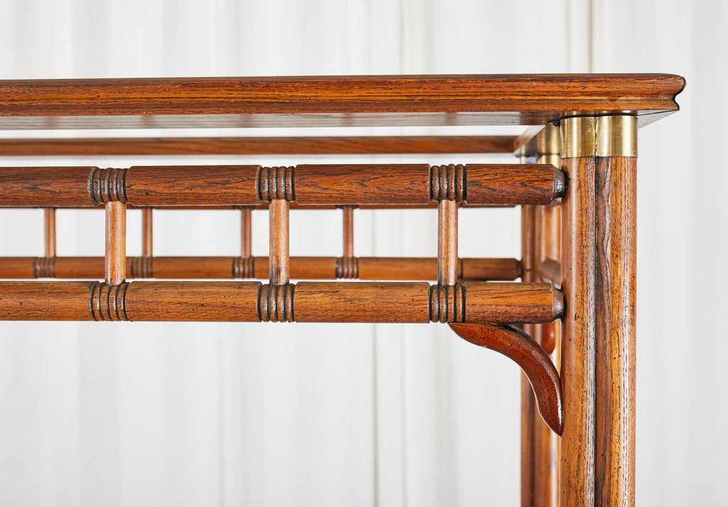 Pair of Mid-Century Faux Bamboo Etagere Shelves by Heritage