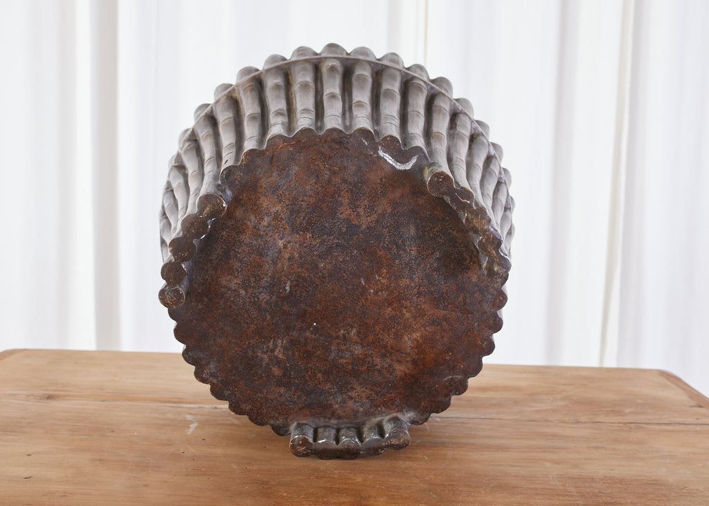 Bronze Faux Bamboo Garden Jardiniere Planters