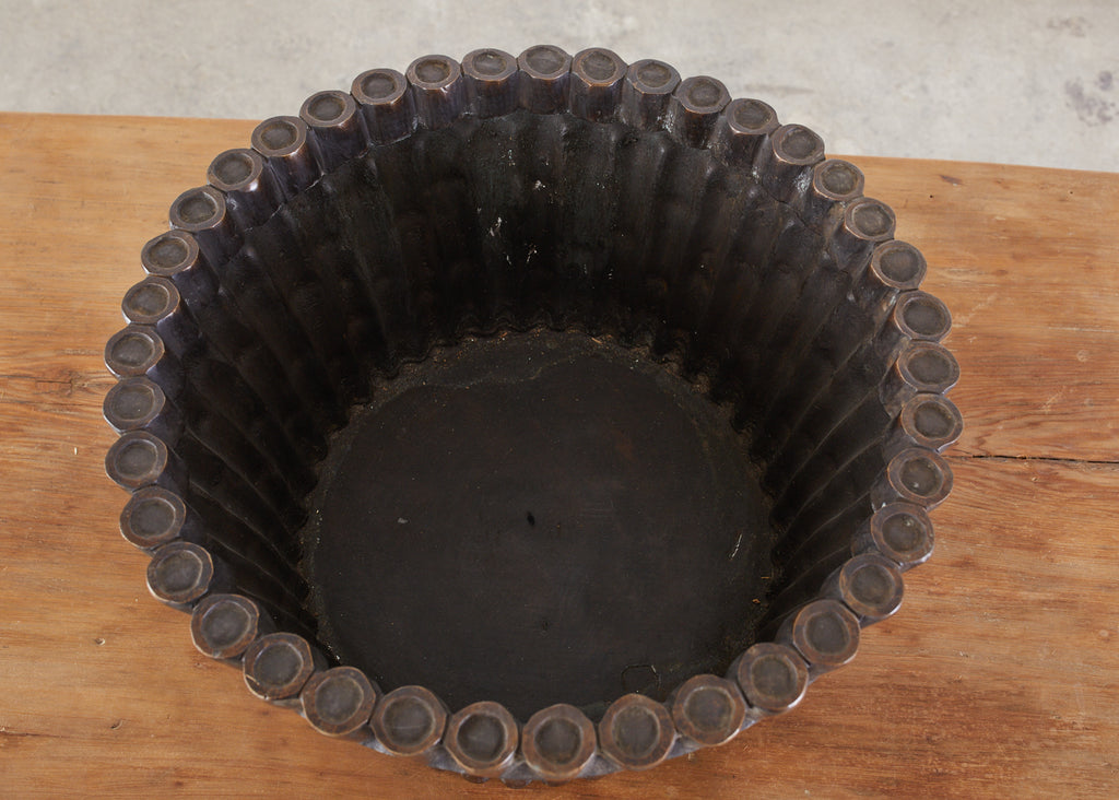 Bronze Faux Bamboo Garden Jardiniere Planters