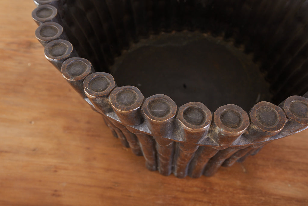 Bronze Faux Bamboo Garden Jardiniere Planters