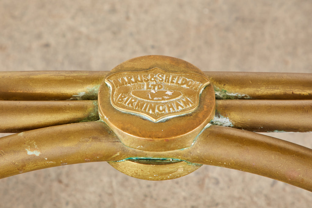 Art Nouveau Faux Marble Painted Brass Dining Table