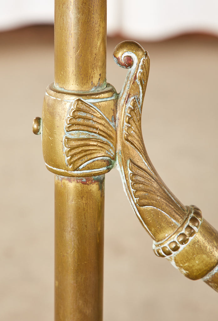 Art Nouveau Faux Marble Painted Brass Dining Table