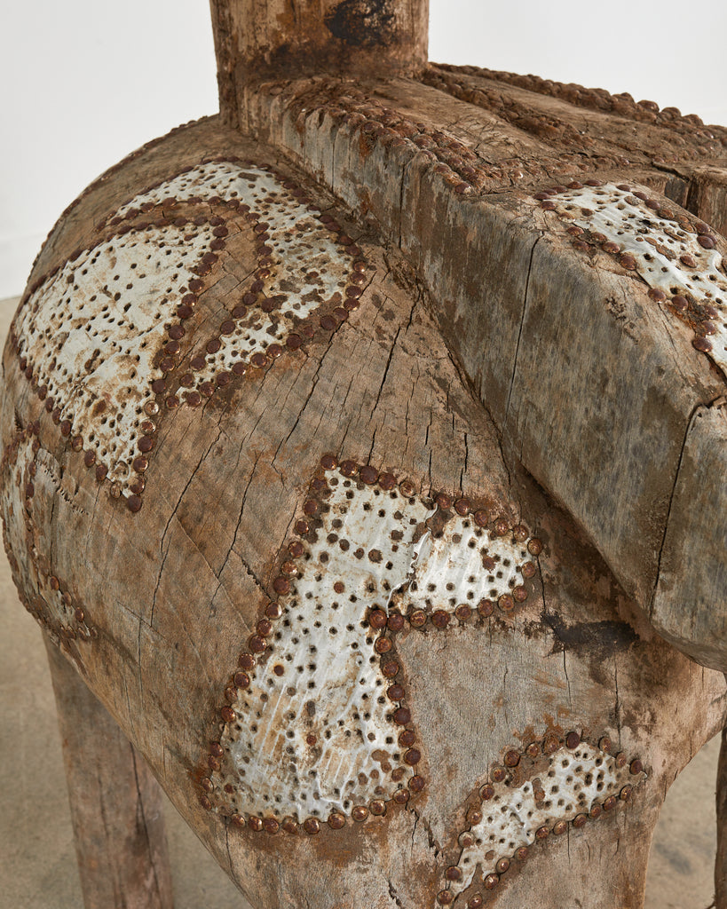 Pair of West African Baga Nimba Carved Fertility Mask Sculptures