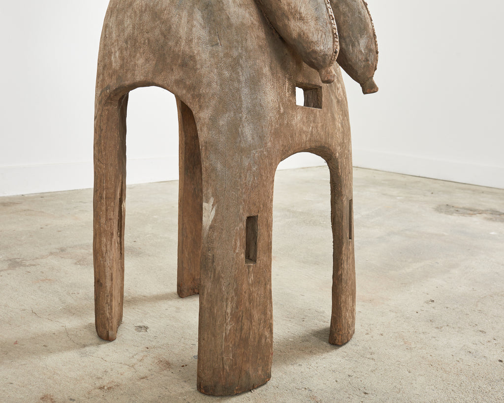 Pair of West African Baga Nimba Carved Fertility Mask Sculptures